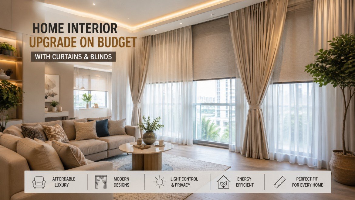 Affordable Home Interior Upgrade on Budget with Curtains & Blinds