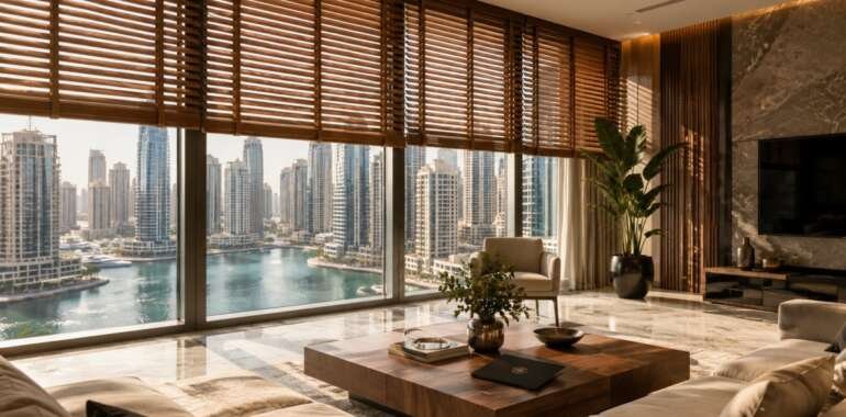 Wooden Blinds In Dubai Marina: Stylish & Custom Window Solutions